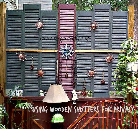 Using wood shutters for privacy on a deck